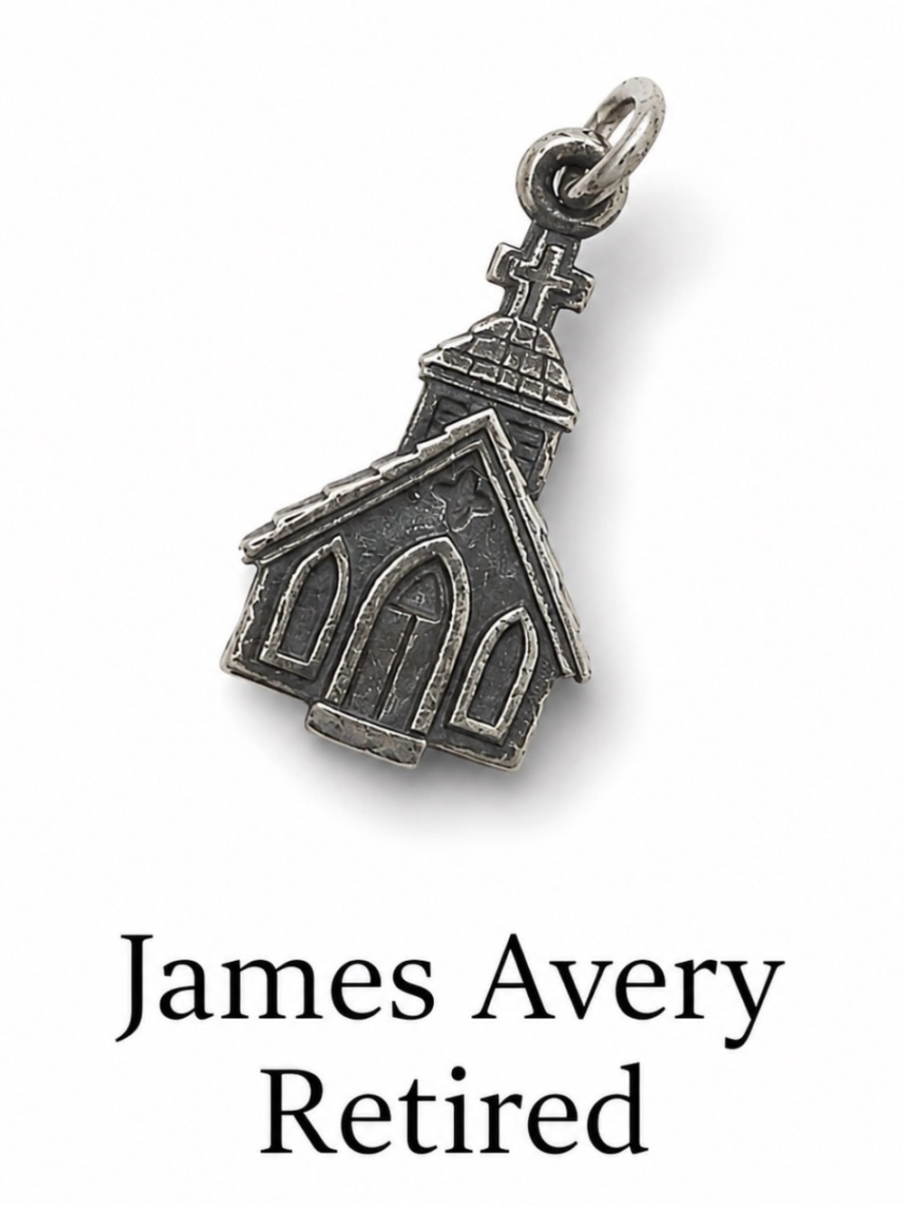 Retired James Avery Sterling Silver 925 Church/with Cross At Top - Charm